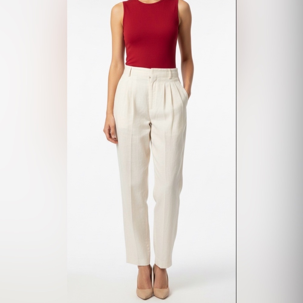 Esprit High-Waisted Pleated Pants - Wide Waistband, Elegant and Effortless Chic - Picture 3 of 14